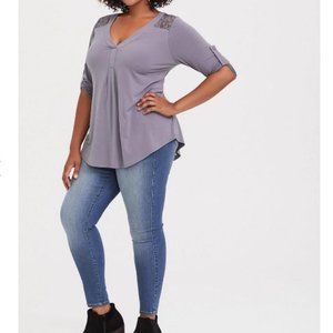 Torrid- Studio Knit Lake Yoke Harper Top